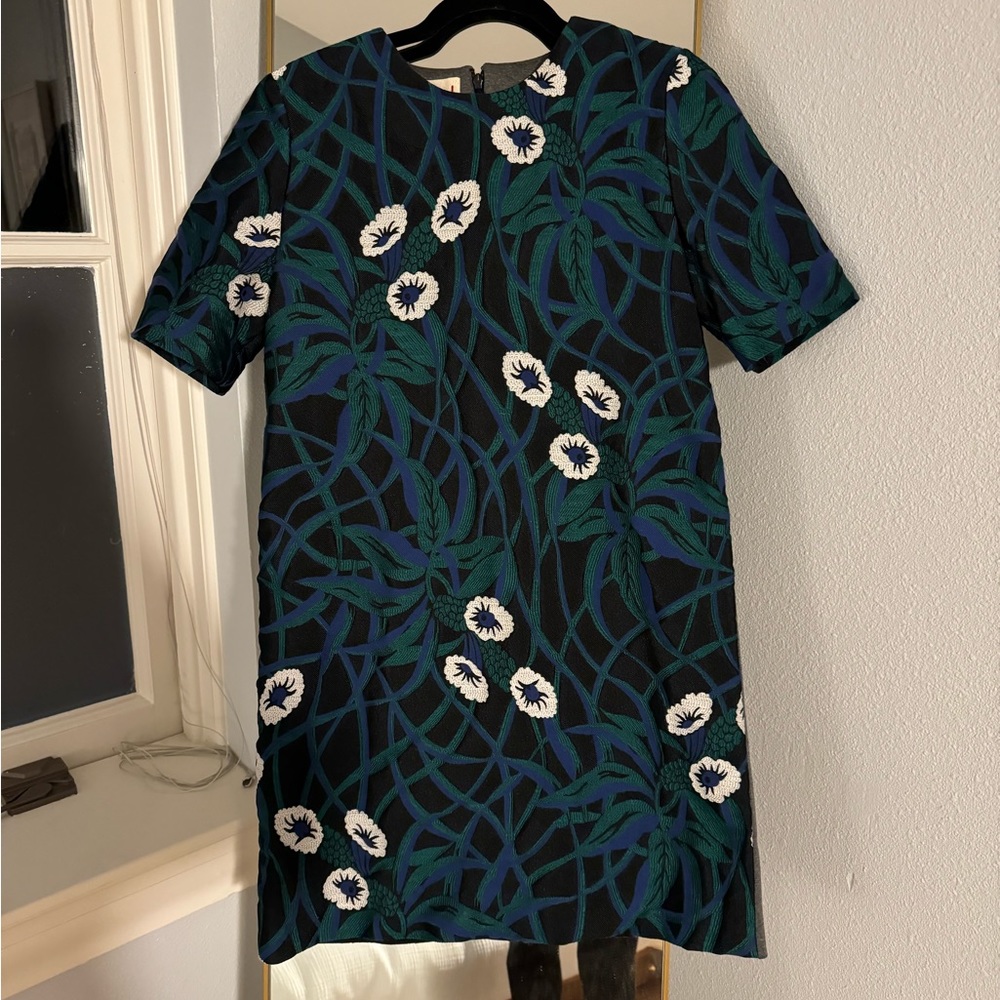 Marni Black and Green Floral Dress